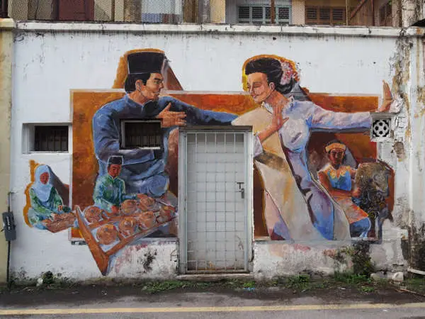 A Mural Of Malay Traditional Dance At Mural Art's Lane
