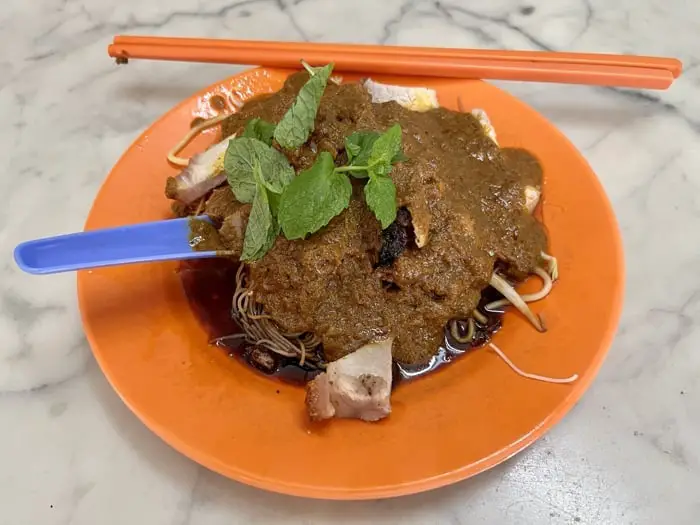 A Plate Of Yee Fatt Dry Curry Noodles At Ipoh