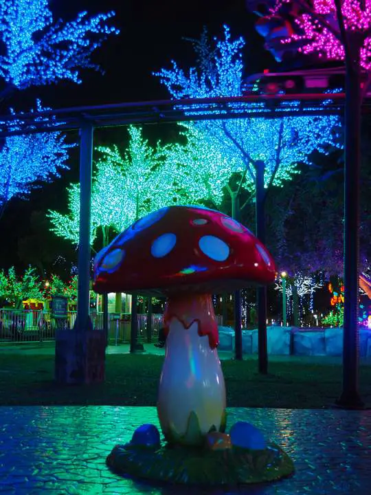 A large toadstool mushroom is part of the decor at i City Shah Alam, Kuala Lumpur, Malaysia - more on what to expect in i City on www.travelswithsun.com