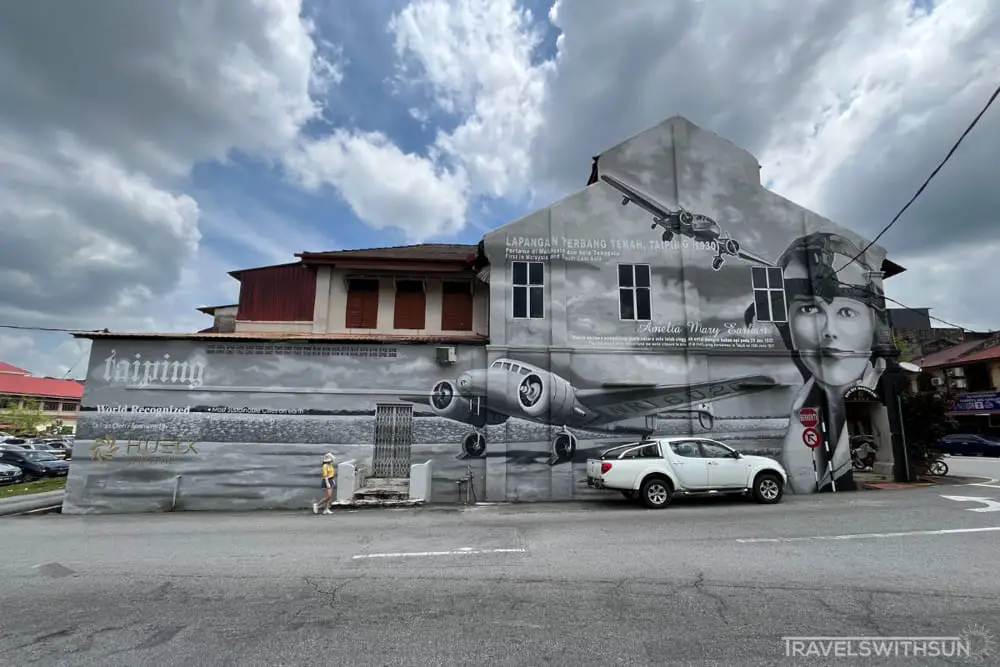 Amelia Earhart Mural In Taiping