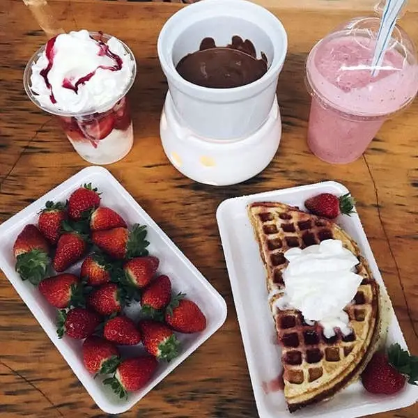 An assortment of delicious strawberry treats served at Big Red Strawberry Farm