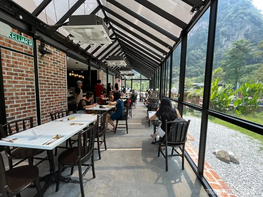 Back Interior View Of Red Brick Kitchen In Ipoh