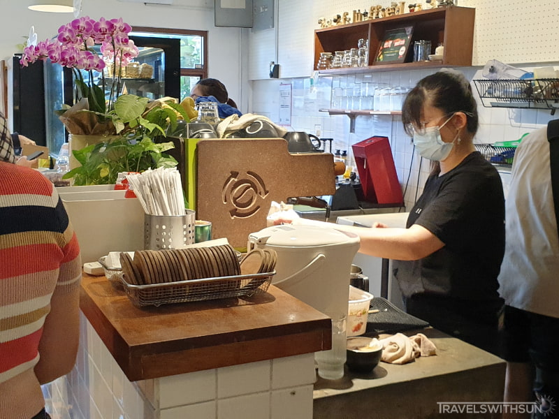 Barista At Work Behind The Counter Of Fluffed Café At Paramount Garden in Petaling Jaya