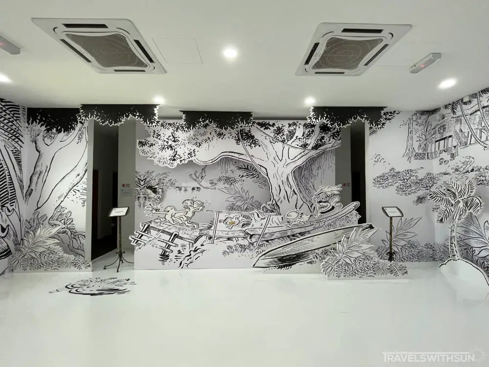 Black And White 3D Wall Mural At Lat House Gallery In Batu Gajah