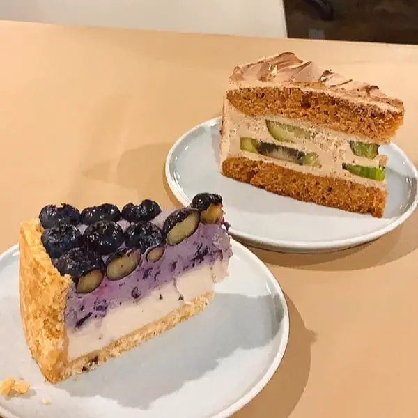 Blueberry Yogurt Cake And Kiwi Espresso Cashew Cream Cake At Loving Cafe, Sri Petaling