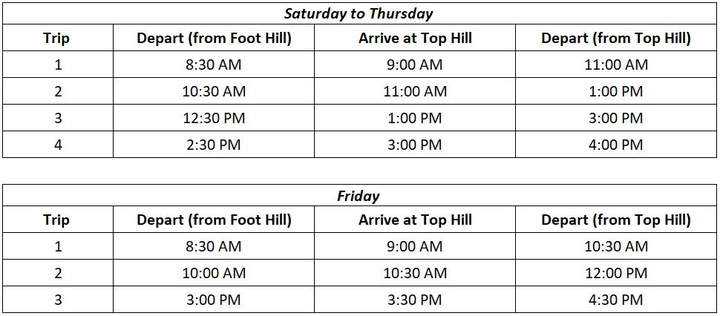 Bukit Larut Jeep Ride Timetable