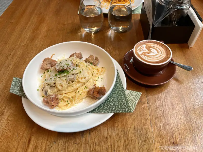 Buttermilk Chicken Carbonara And Cappuccino At Plan B In Ipoh