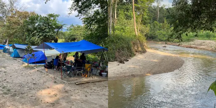 Campsite And River At Dusun Abu Campsite