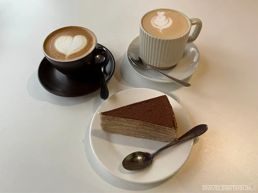 Cappuccino, Earl Grey Latte And Tiramisu Crepe At DoubleTap Cafe