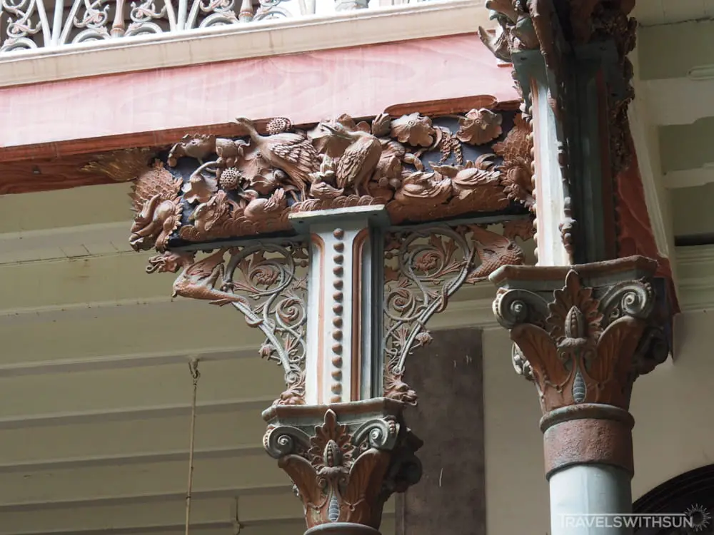 Carvings On Top Of The Courtyard Pillars At Cheong Fatt Tze Mansion