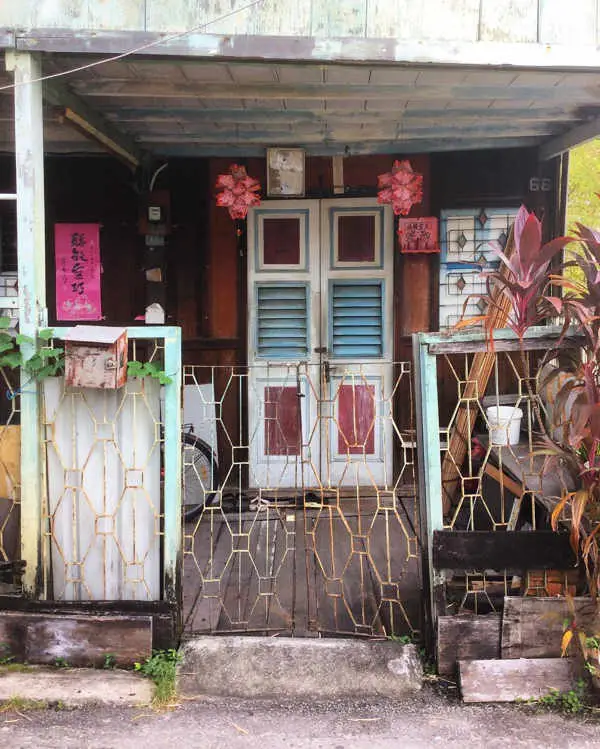 Charming Front Door Of A Typical House At The Clan Jetties Of Penang (姓氏桥)