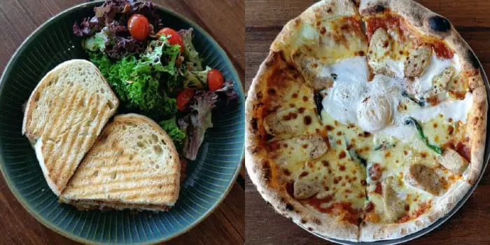 Chicken Luncheon Sandwich and Egg Benny Pizza At Yin's Sourdough Bakery and Cafe, Penang