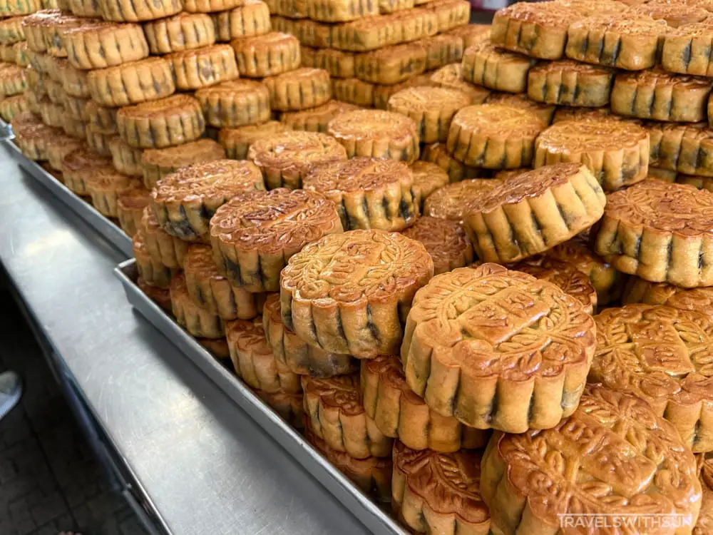Close Up Of Mooncakes At Ming Yue Confectionery In Ipoh
