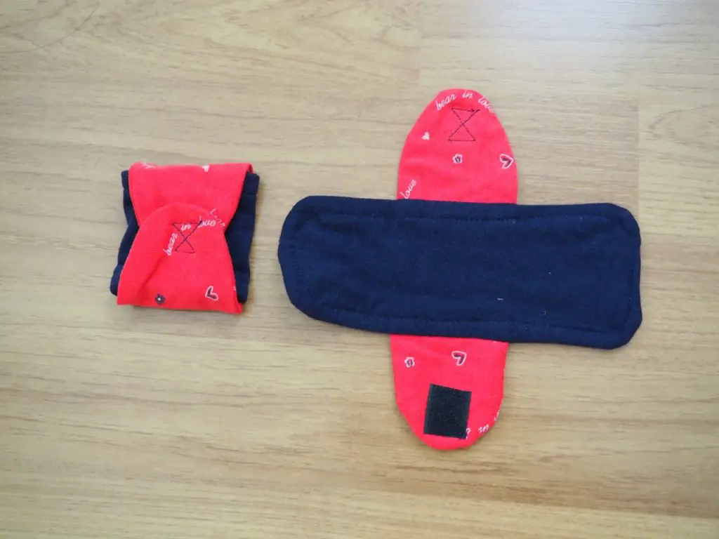 eco-friendly menstrual products - Cloth pad (folded and unfolded)