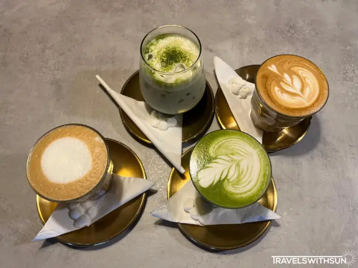 Coffee And Matcha Latte At Le Cloud Specialty Coffee