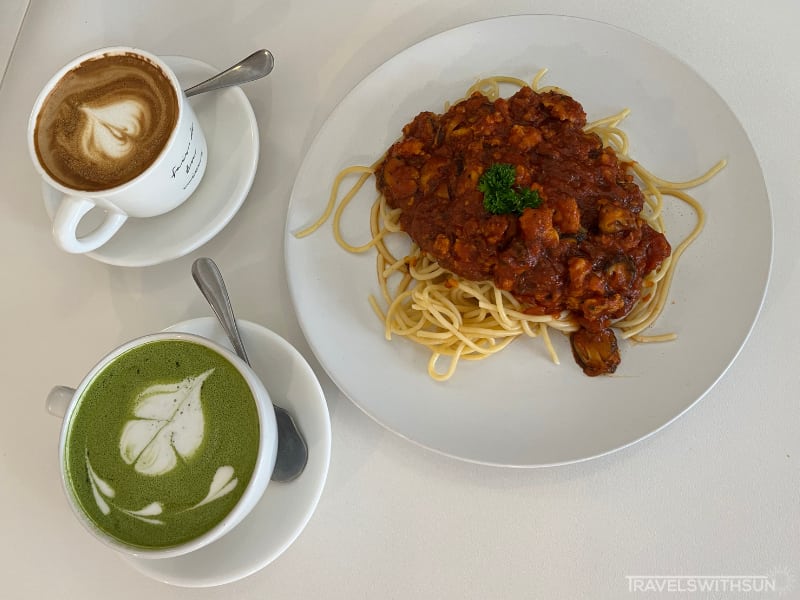 Coffee, Matcha Latte And Spaghetti Bolognese At 3pm Dessert Cafe In Kuah, Langkawi