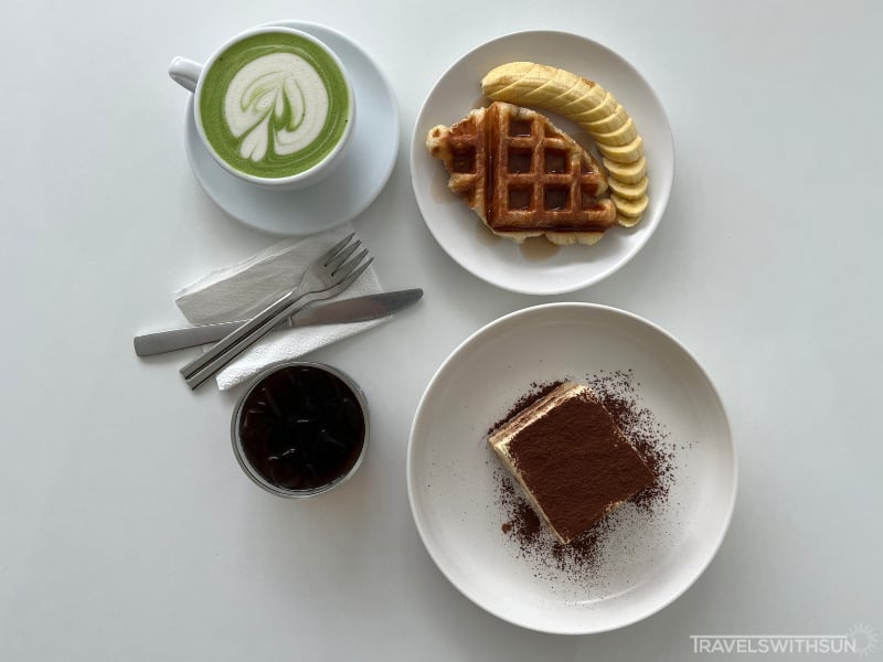 Coffee Matcha Latte Tiramisu And Croffle At Cold Blue Specialty Coffee In Ipoh