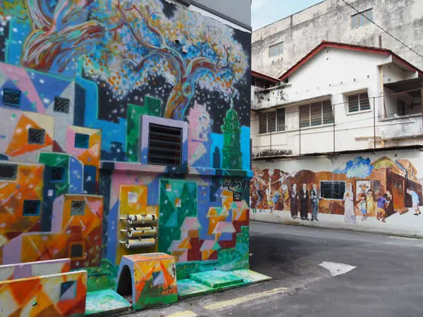 Colorful Murals At Mural Arts Lane In Ipoh