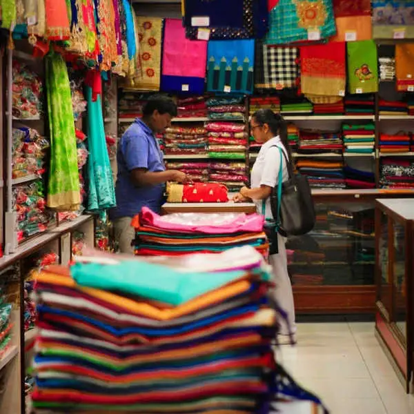 Colorful Textiles Seen At Vkn Sivasamy & Sons Clothing Store At Penang