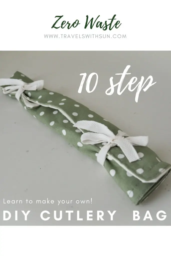 DIY Cutlery bag - A quick video on how to diy sew your very own cutlery wrap out of cloth scraps or old clothes- an essential for your zero waste kit- to take along with you wherever you go or you can gift this to loved ones and friends. It's easy and quick to make. Customize it with buttons, lace and ribbons and whatever else you have lying around! Learn to make one on www.travelswithsun.com
