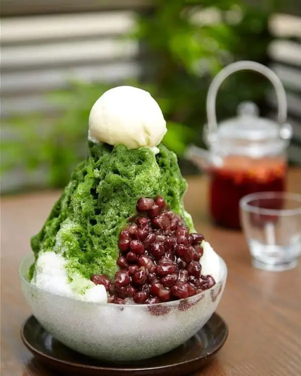 Desserts Matcha Red Bean Ice At Hangout Cafe