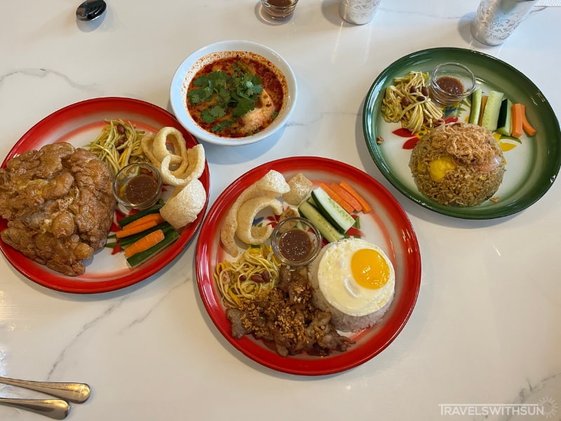 Different Thai Dishes At 555 Hahaha Café