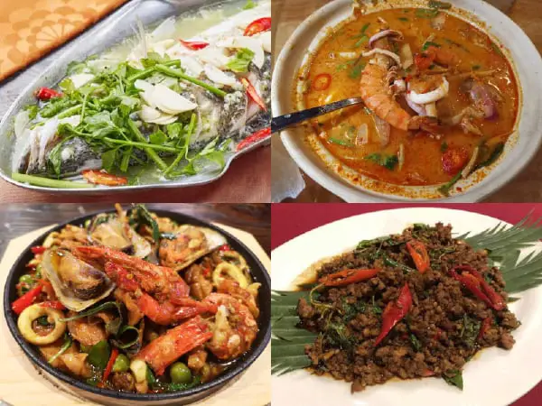 Different Thai Dishes At Baan Thai 2 Seafood & Thai Cuisine