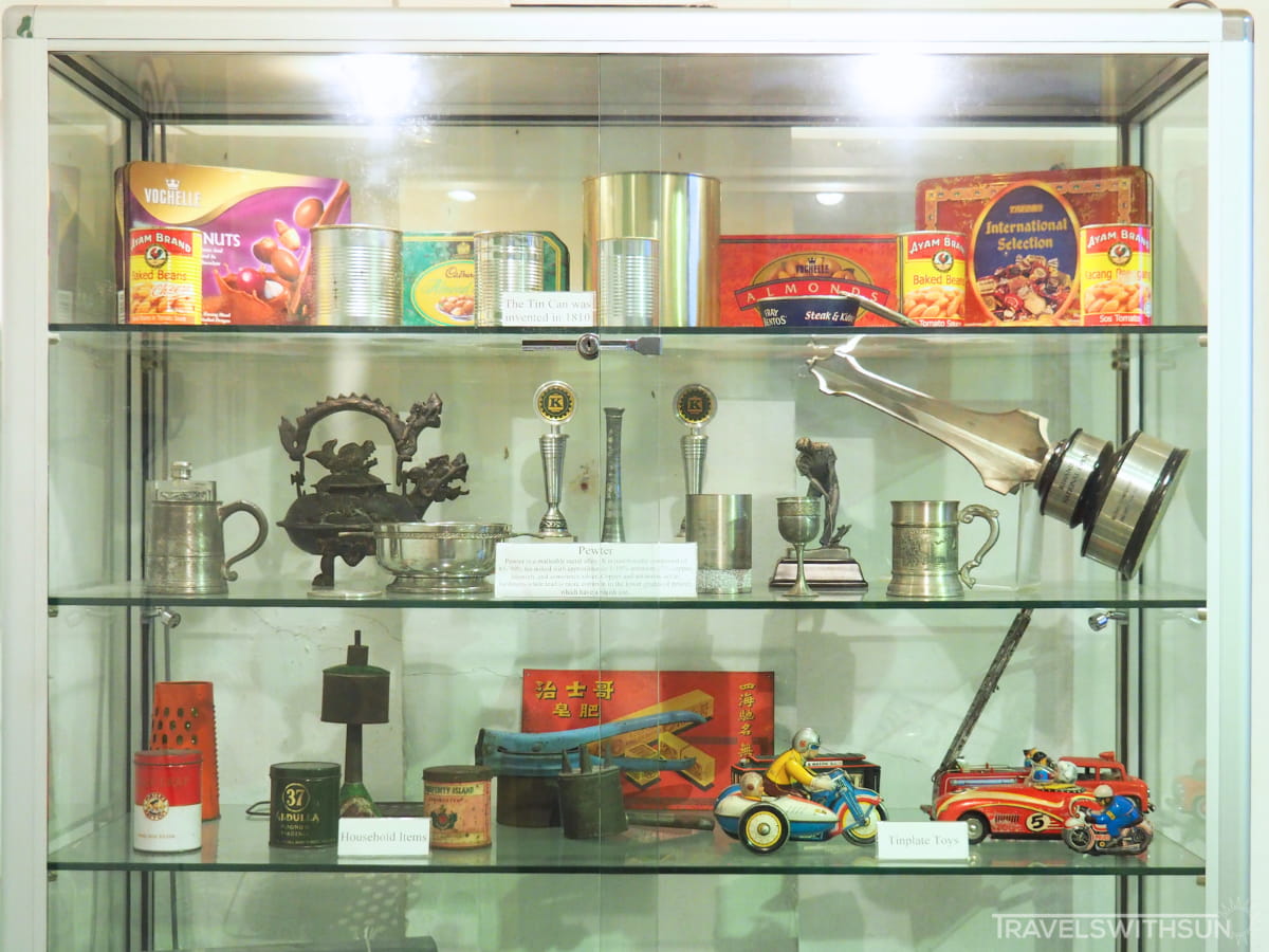 Display Of Products That Use Tin At Han Chin Pet Soo Museum