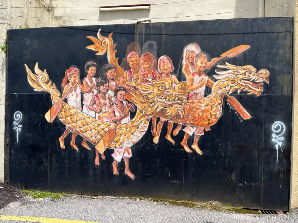 Dragon Boat Race Tribute At Mural Art's Lane In Ipoh