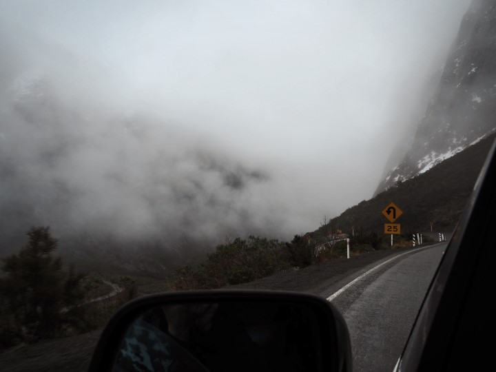 Driving in icy conditions in the South Island, New Zealand - Make sure you have insurance for your camper car or campervan before you start your journey around New Zealand. More on how to select campervan insurance on www.travelswithsun.com