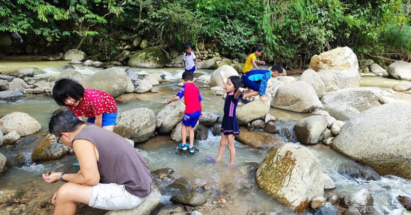 Family At The Stream At Camperz Hideout In Bentong