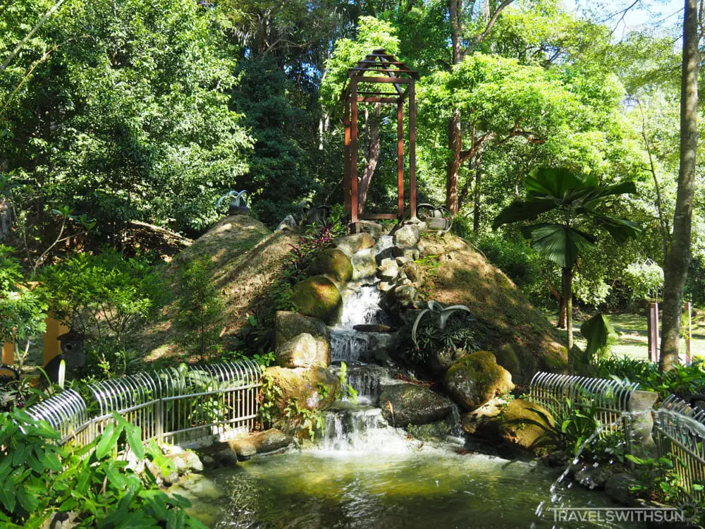 Feature Fountain At The Decorative Garden Inside Youth Park, Penang