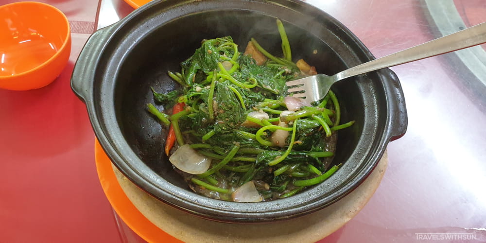 Fried Kangkung With Belacan At Siu Siu Restaurant Near Thean Hou Kong Temple