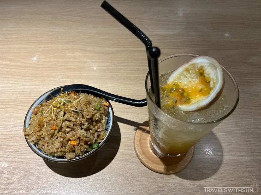 Fried Rice And Passionfruit Drink At Dozo De Garden, Ipoh