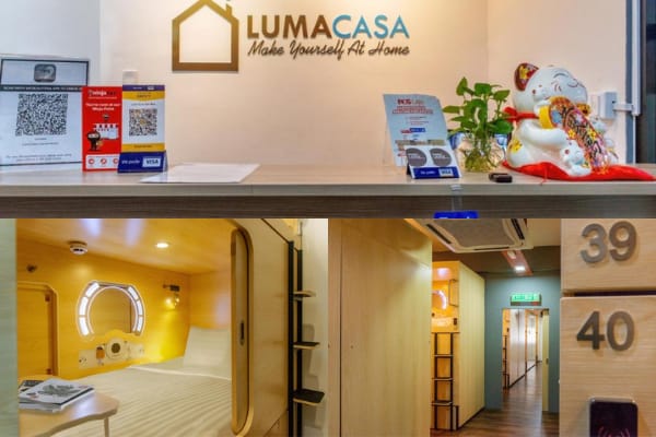 Front Desk And Beds At Luma Casa Capsule Hotel In Shah Alam