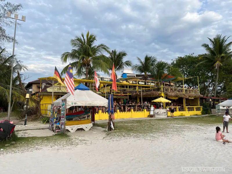 Front Of Yellow Beach Cafe At Pantai Cenang, Langkawi