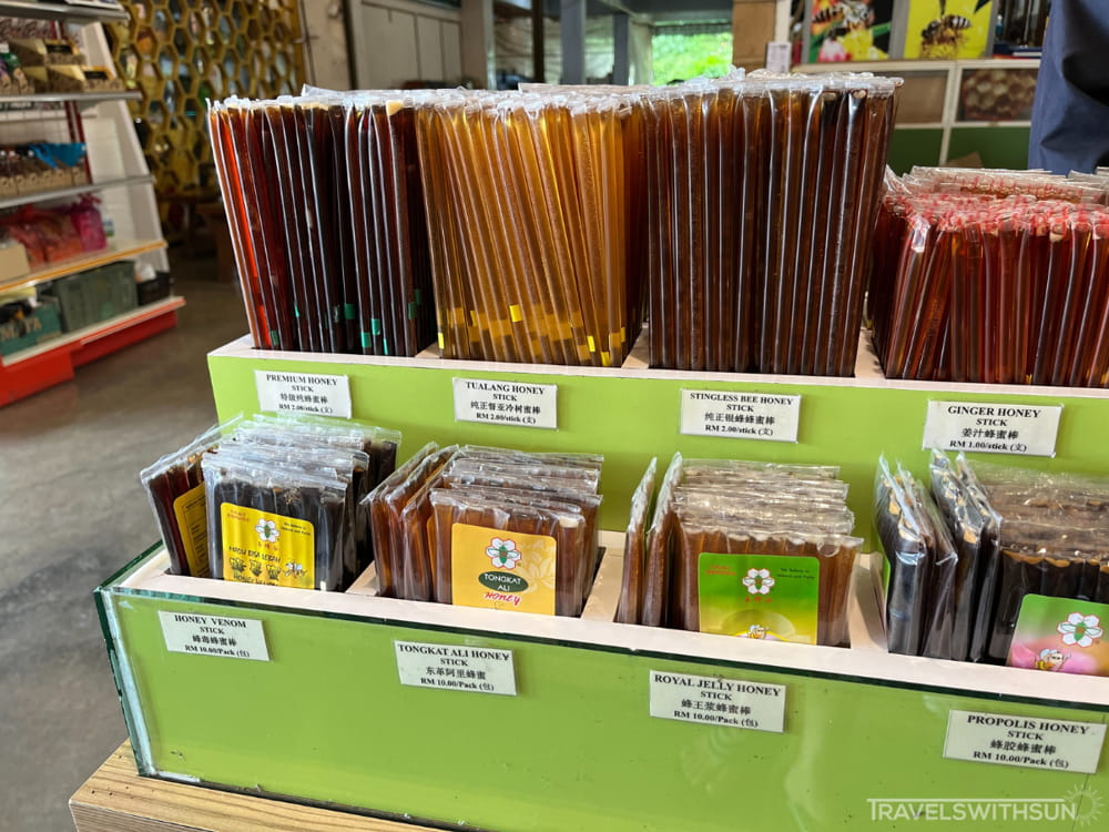 Honey Sticks Of Varying Flavors And Grades At Ee Feng Gu Bee Farm, Cameron Highlands