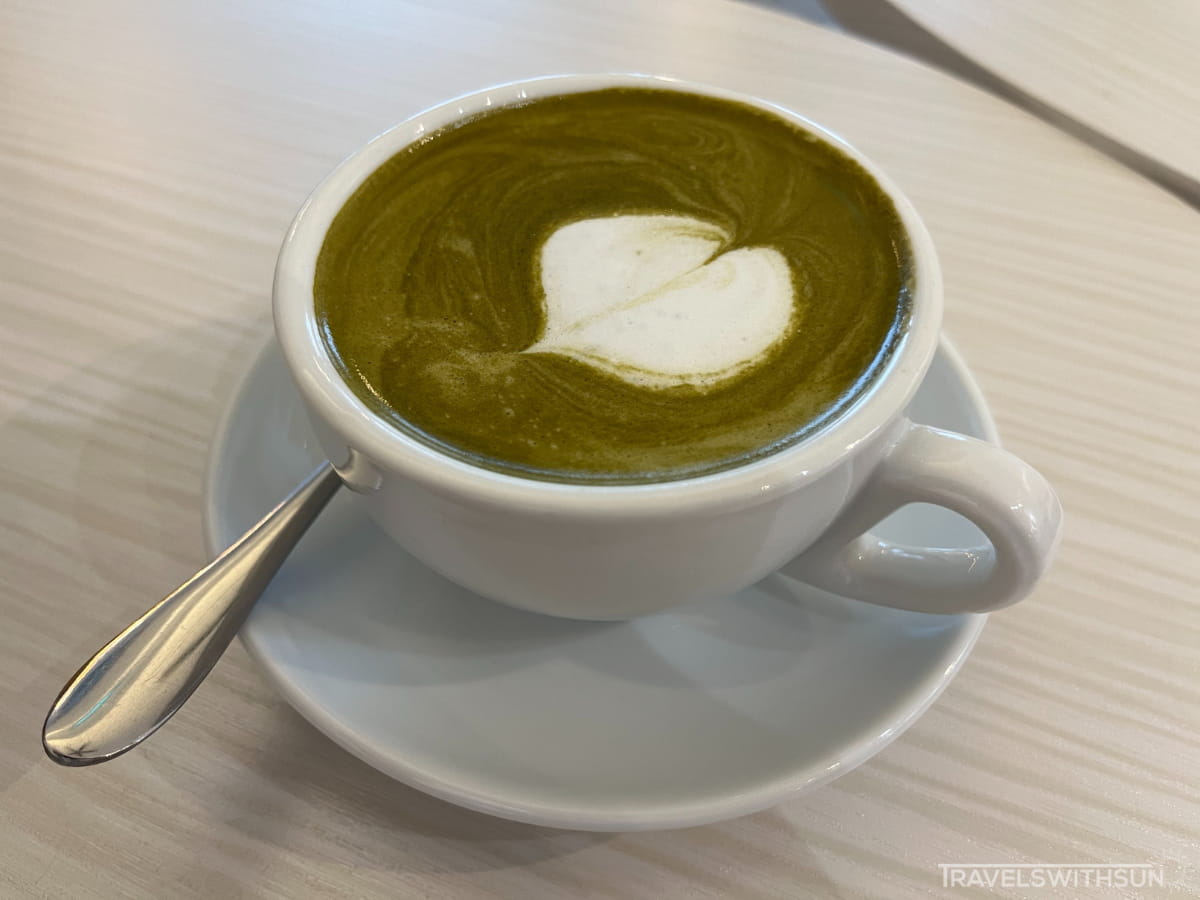 Hot Hojicha Latte At 10 Studio Cafe In Tambun, Ipoh