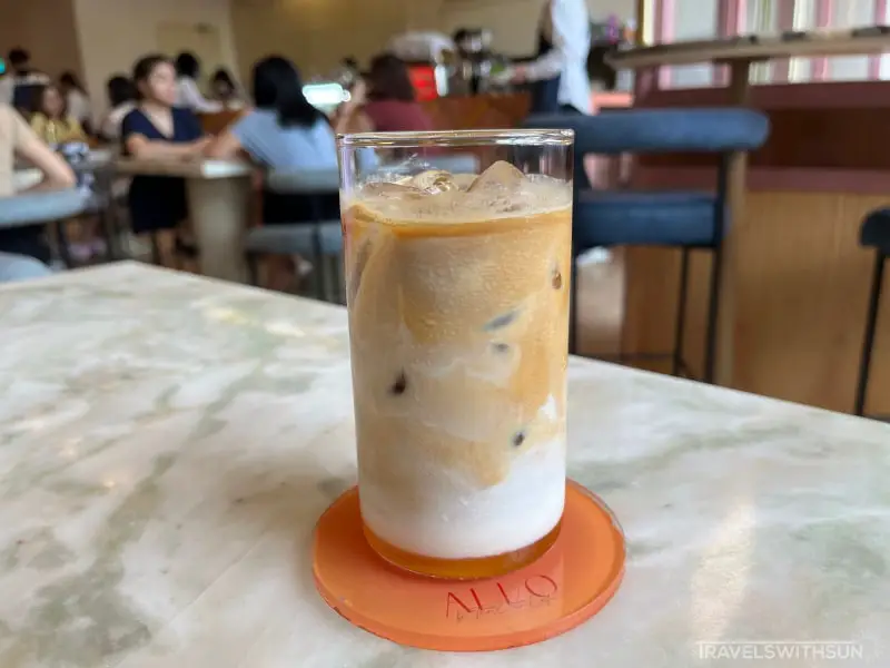 Iced Hazelnut Latte At ALLO By The Owls Cafe