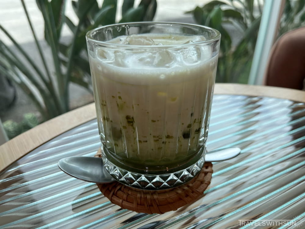 Iced Matcha Latte At Growing Seed Cafe At Tanah Rata
