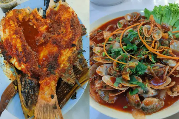 Ikan Bakar And Lala At D'Seafood Paradise Seafood Restaurant In Penang