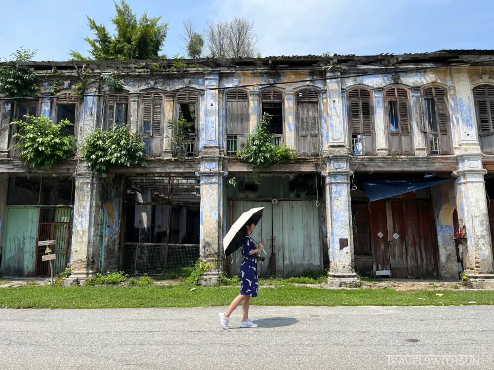 In front Of Old Shophouses At Papan Village In Pusing, Perak