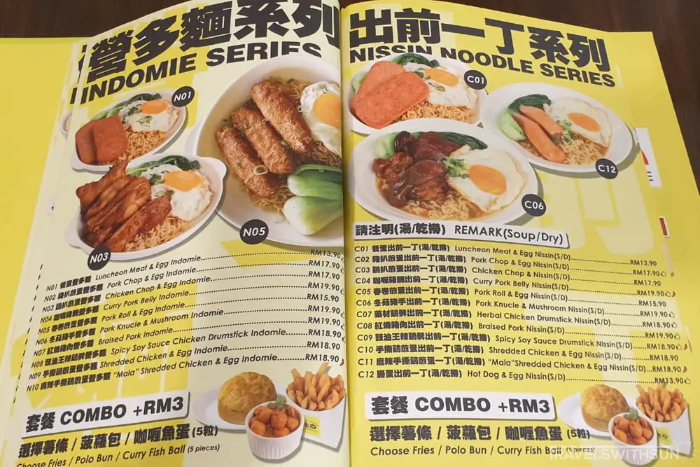 Indomie And Nissin Noodle Menu At All Day Polo Bun In SS2, Petaling Jaya