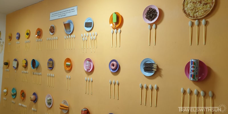 Interesting Wall Display Of Sugar Content In Local Food At Wonder Food Museum