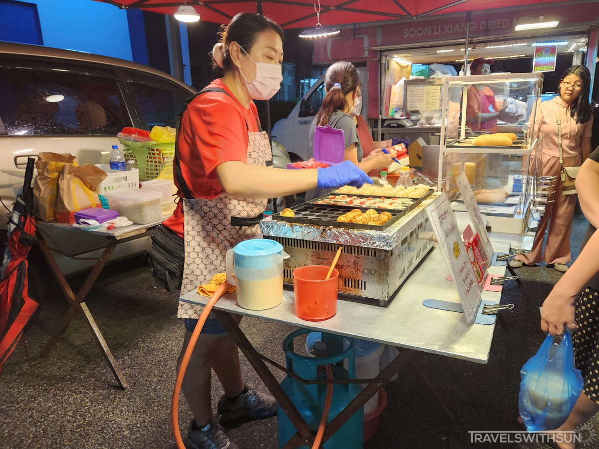 Japanese Takoyaki Snack Stall At Ipoh Waterfront City Night Market