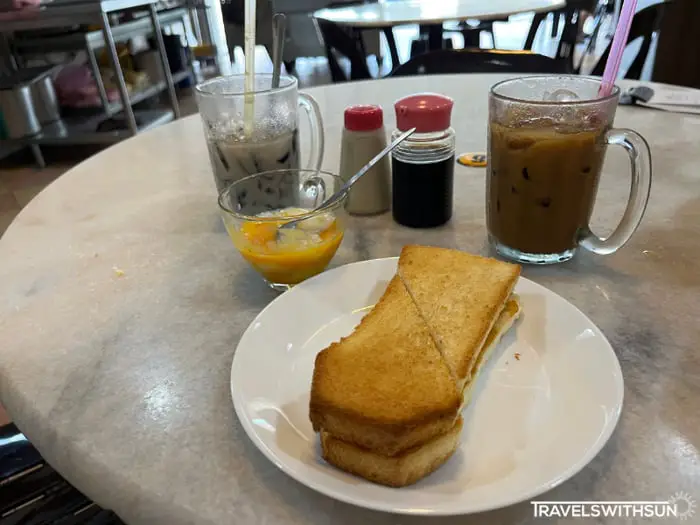 Kaya Toast And Soft Boiled Eggs At Ipoh Nam Chau White Coffee Shop