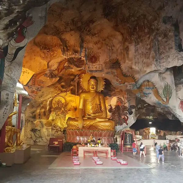 Large Buddha Statue In The Main Prayer Hall At Perak Cave Temple