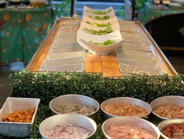 Line Up Of Steamboat Ingredients To Choose From At Restoran Island BBQ Steamboat