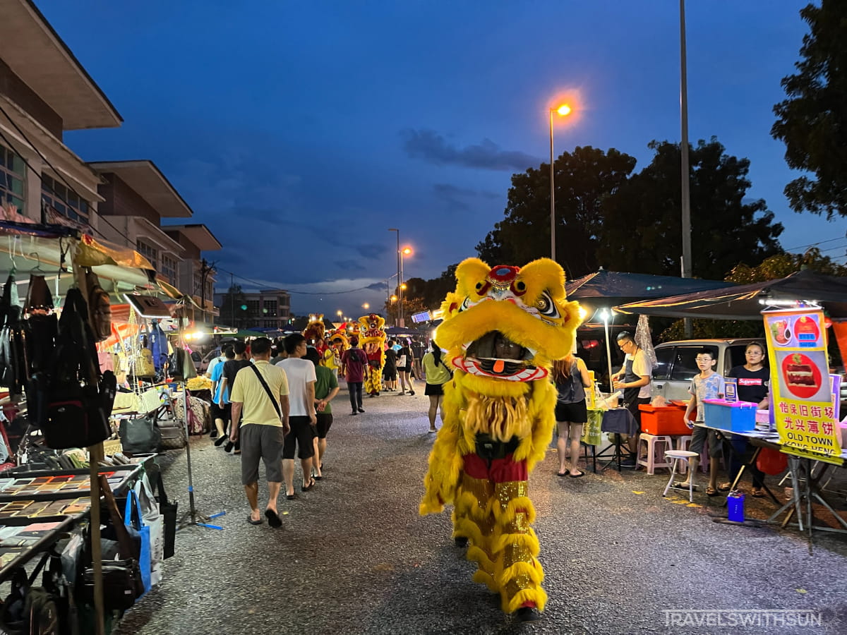 Lion Dance Performers At Ipoh Waterfront City Night Market