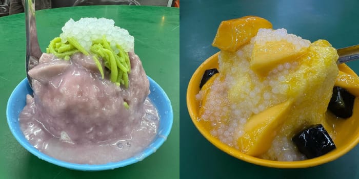 Local Desserts Like Yam Taro Shaved Ice and Mango Shaved Ice At Fat Boon